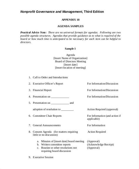 Nonprofit Board Meeting Minutes Template