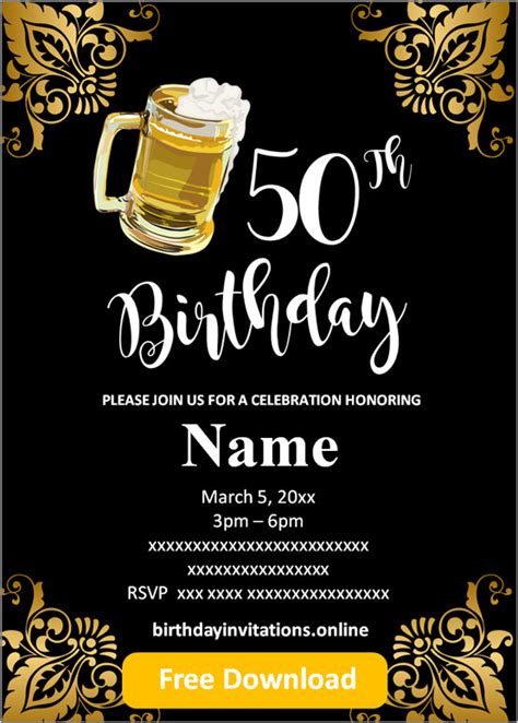 Free Printable Th Birthday Invitations Templates Party Invitation