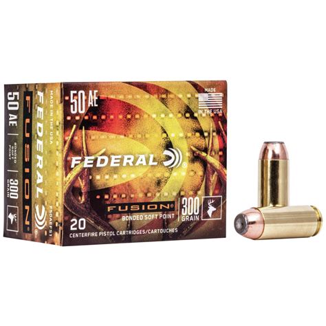 Federal Fusion Handgun Ammunition 50 Action Express Expfmj 300gr