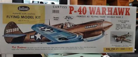 Guillows Wwii Curtiss P 40 Warhawk Balsa Model Airplane Kit 405 New