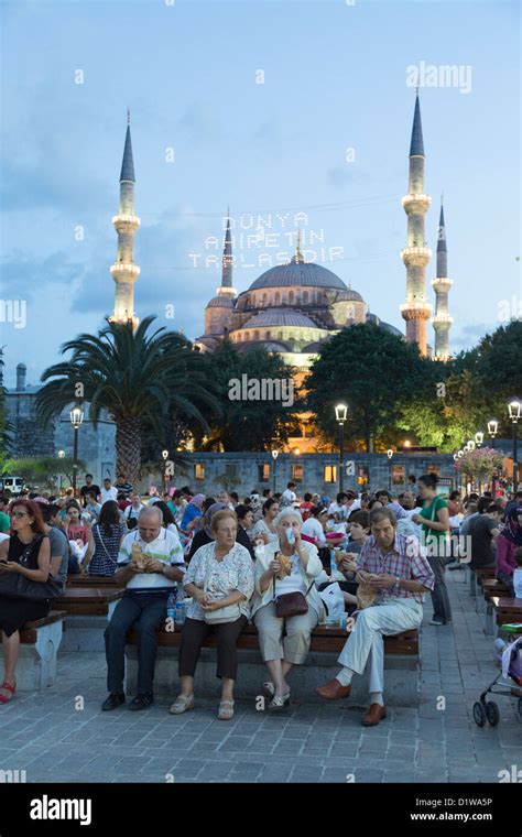 Muslims During Ramadan Picnicking At A Park At Sultan Ahmet District