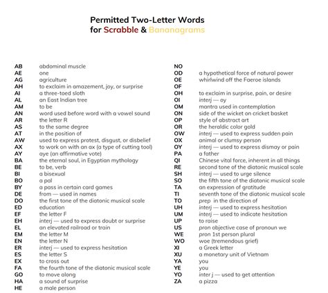 2 Letter Scrabble Words Printable Words Print