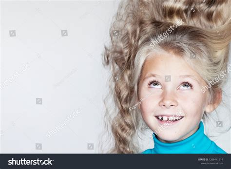 Little Girl Long Hair Blonde Little Stock Photo 1266441214 Shutterstock