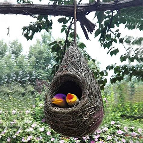 Nest2 Birdsset2sets Artificial Straw Hanging Birds Nest With Mini