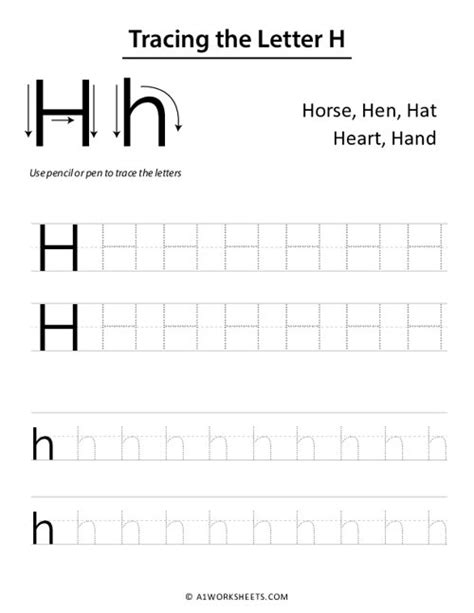 Printable Letter H Tracing Worksheet In 2021 Preschool Letters Images