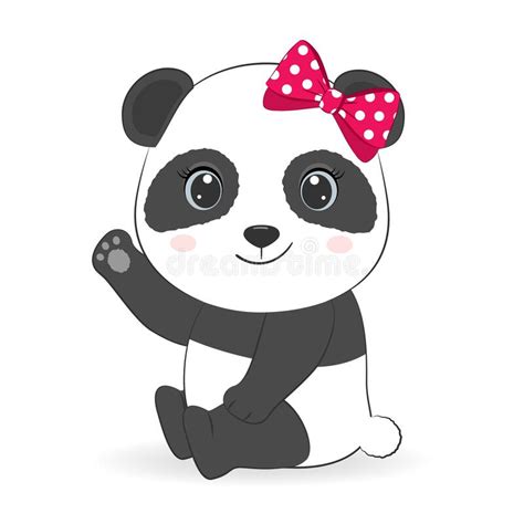 Cute Little Panda Stock Vector Illustration Of Balloon 242443593