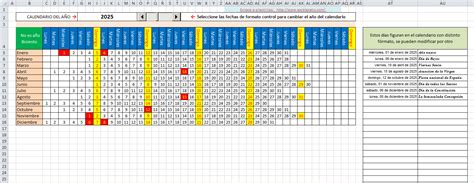 Plantilla De Calendario Mensual Horizontal Excel Gratis