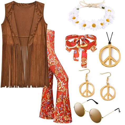 Hippie Costume Women70s Outfits Hippy Clothes Accessories60s Decades