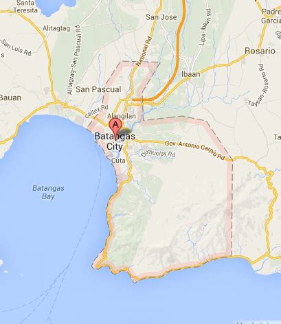 Map Of Batangas City Batangas 