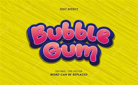 Premium Vector Bubble Gum Editable Word Text Effect