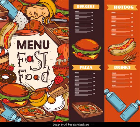 \r best store on the planet. Fast Food Menu Template Colorful Messy Classical Decor ...