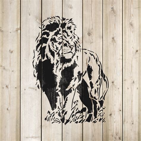Gorgeous Highly Detailed Lion Stencil Stencilrevolution