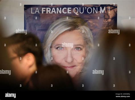A Campaign Poster For Marine Le Pen Leader Of French Far Right National Rally Rassemblement