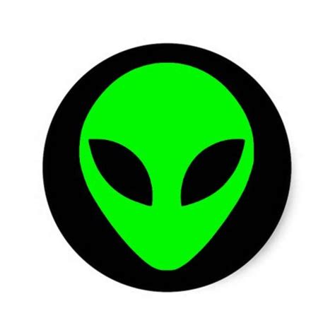 Green Alien Head And Black Classic Round Sticker Zazzle