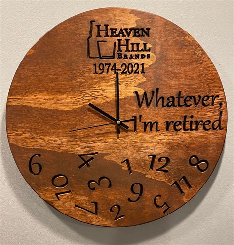 18 Circular Wooden Retirement Clock Custom Retirement Clock Etsyde
