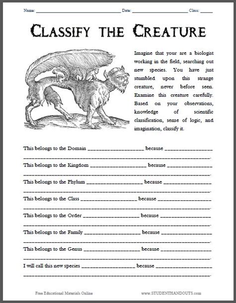 Practice With Taxonomy And Classification Worksheet Answers Studying
