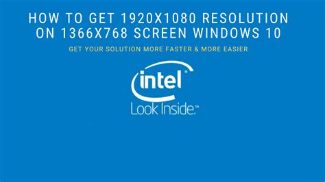 How To Get 1920x1080 Resolution On 1366x768 Screen Maqbingo