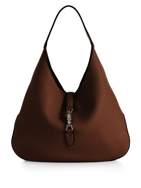 Gucci Jackie Soft Leather Hobo Bag in Brown | Lyst