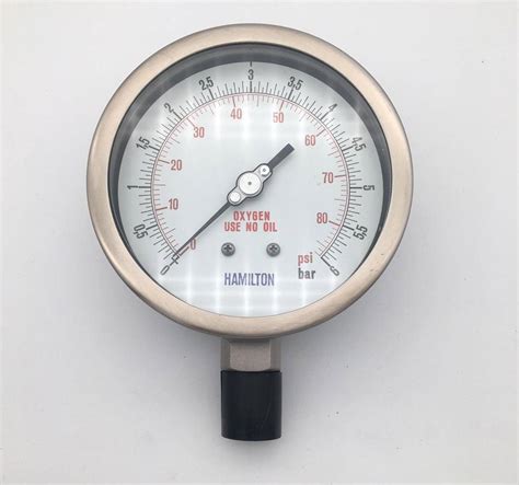 Pressure Gauge 0 ~ 6 Bar 0 ~ 80 Psi 12 Npt Bottom 4 Dial Size Ss 316