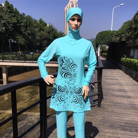 Hajib Muslim Swimsuit Plus Size Islamic Swim Wear Full Cover Long