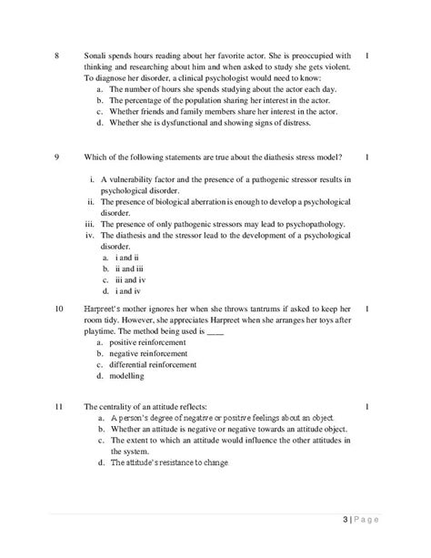 Cbse Class 12 Psychology Sample Paper 2024 Pdf With Solutions