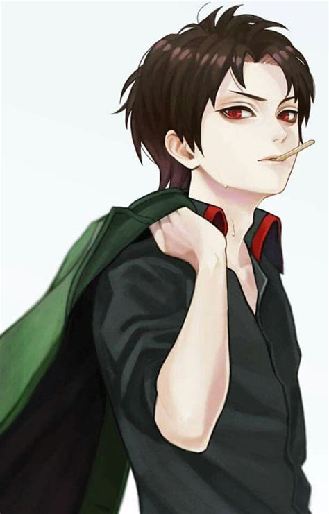Kekkai sensen, anime, anime boys, blue, leonardo watch. Black hair, red eyes, bad boy, anime | Anime black hair, Black hair anime guy, Black hair boy
