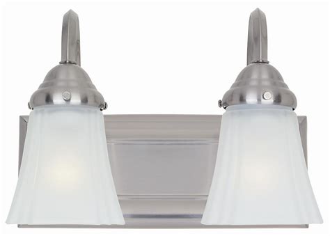 When you shop in a store, they will have different styles and many. 2-Light Brushed Nickel Vanity Light with Frosted Glass Shades