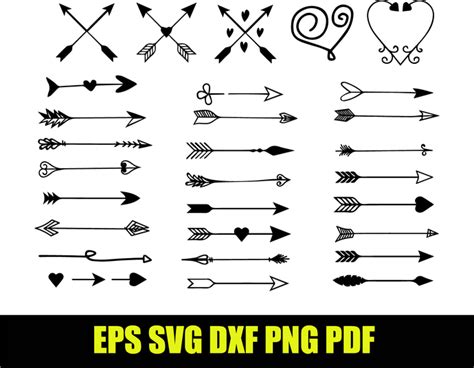 Hand Drawn Arrows Svg Cut Files For Cricut Crossed Ar