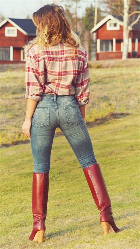 country girl jeans and boots red boots jeans and boots jeans ass comfy denim tight jeans