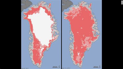Satellites Reveal Rare Levels Of Greenland Ice Melt This Just In