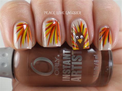 Peace Love Lacquer Thanksgiving Nail Art Challenge Day 5 Turkeys