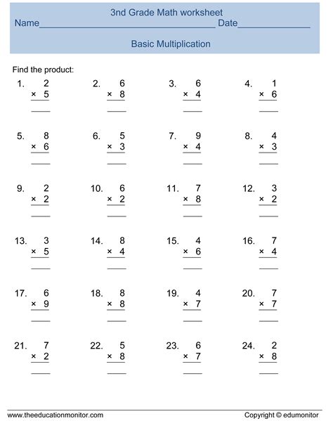 multiplication worksheet for kids Archives - EduMonitor