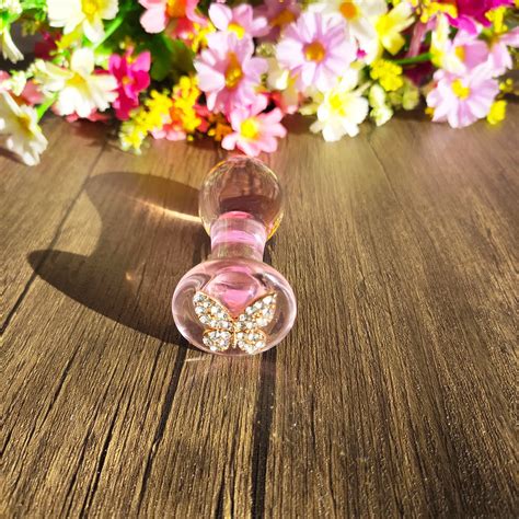 Butterfly Pink Glass Butt Plug Clear Glass Anal Plug Sex Toy Etsy