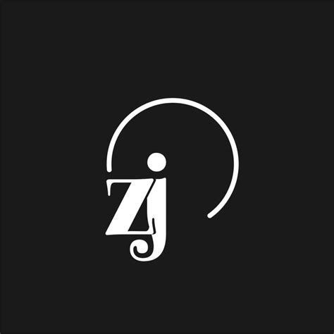 Zj Logo Initials Monogram With Circular Lines Minimalist And Clean