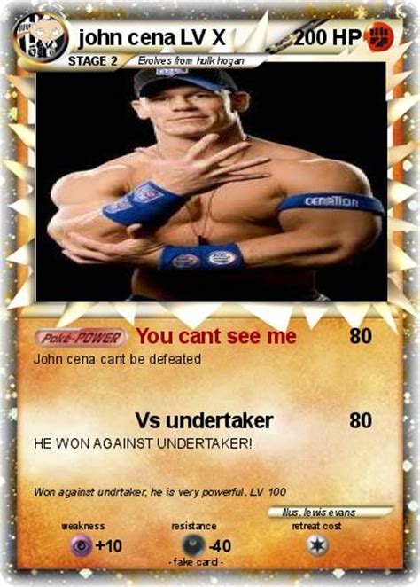 22 results for john cena you cant see me. Pokémon john cena LV X 1 1 - You cant see me - My Pokemon Card