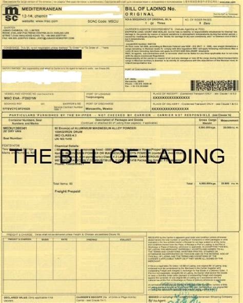 Bill Of Lading Short Form Template New Bill Of Lading F