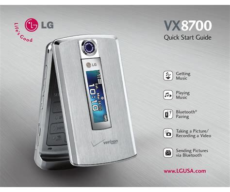 Lg Vx8700 Cell Phone Quick Start Manual Manualslib