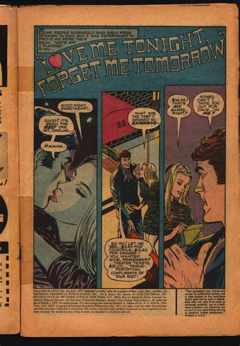 Falling In Love 121 1971 Teen Age Angst Romance Comics Tear Jerker So Neet Stuff