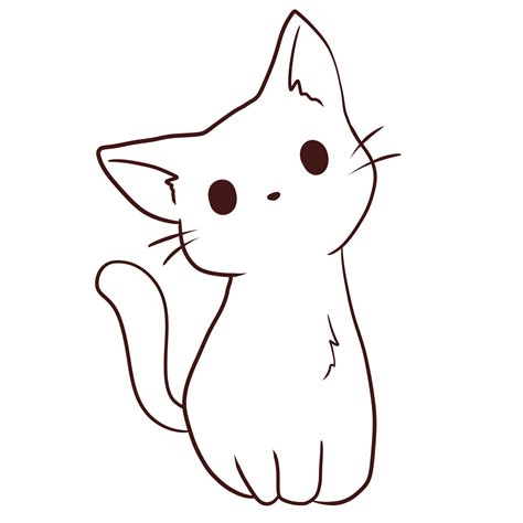 Gato Dibujos Animados Animal Garabato Kawaii Anime Coloración Cuco