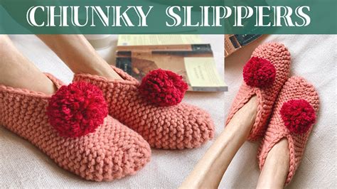 Chunky Knit Slippers For Beginners Step By Step Tutorial Youtube