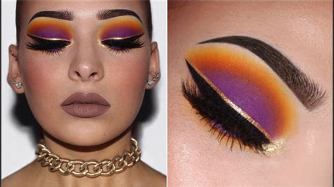 Purple Sunset Smokey Eye W Gold Liner Makeup Tutorial