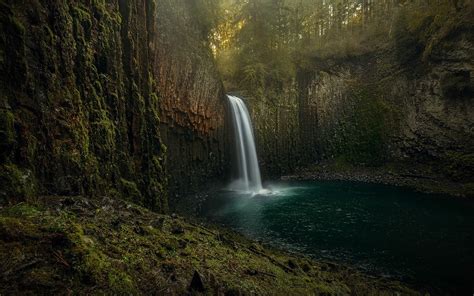 Nature Landscape Waterfall Moss Forest Erosion Oregon Wallpapers