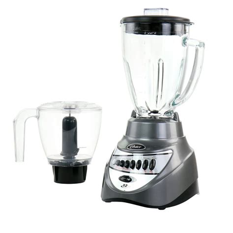 Oster 2 In 1 System 700 Watt 12 Speed 6 Cup Blender In Gray With Food