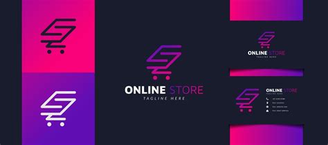 Online Store Logo Design With Shopping Cart As S Initial In Colorful