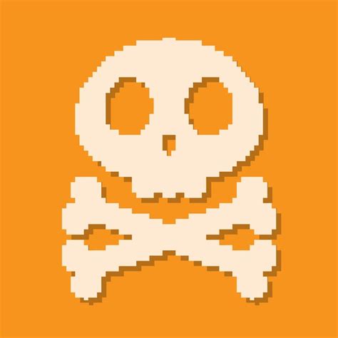 Premium Vector Pixel Art Design Of Skull And Crossbone Vector