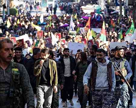 Thousands Protest In Syrian Kurdistan Against Turkish Strikes