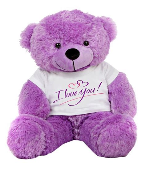 Grabadeal Cute Purple And White Teddy Bear In I Love You T