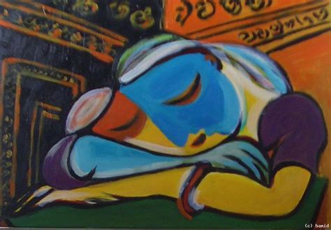 Der maler pablo picasso zählt mit zu den bedeutendsten künstlern picasso war darüber so erschüttert, dass er den angriff kurzfristig zum thema des bildes machte. nachgemalte Picasso Jeune fille endormie von hamid at ...