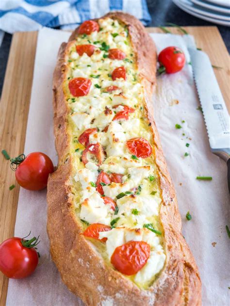 Tomato Feta Stuffed French Bread Is So Easy To Make And Bursting With Fresh Flavors This Bread