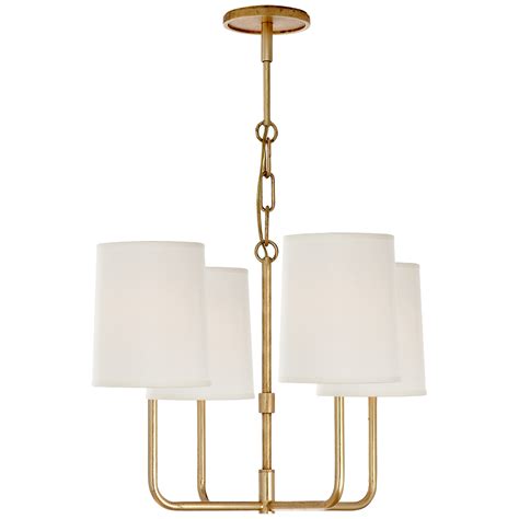 Go Lightly Small Chandelier In Gilded With Silk Shades Lighting And